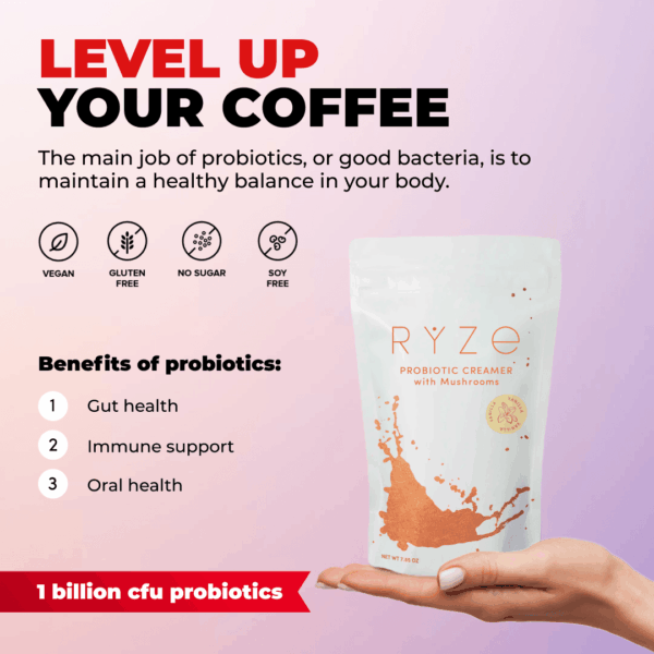 RYZE Ultimate Starter Kit (2 Mushroom Coffees + 1 Probiotic Creamer) - Image 3